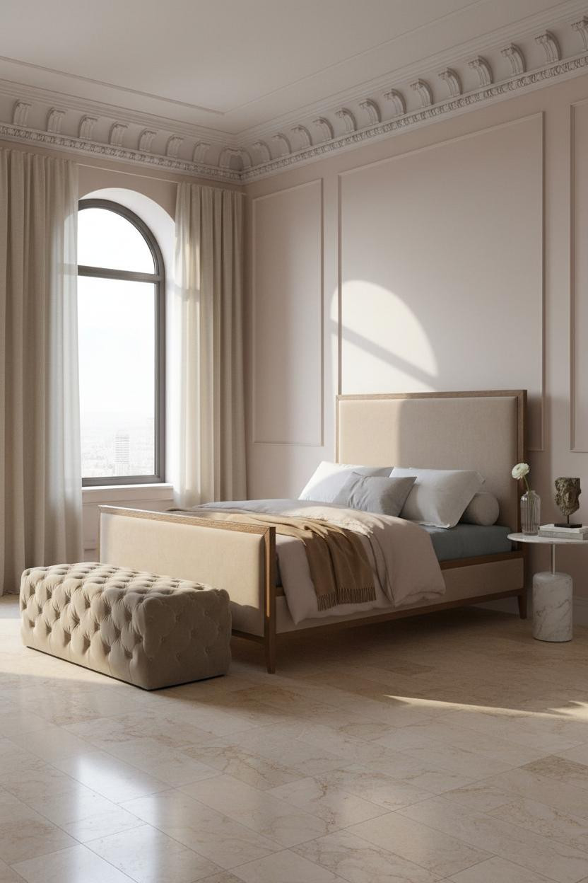 Neo Classical Bedroom Carved Cornice Luxury