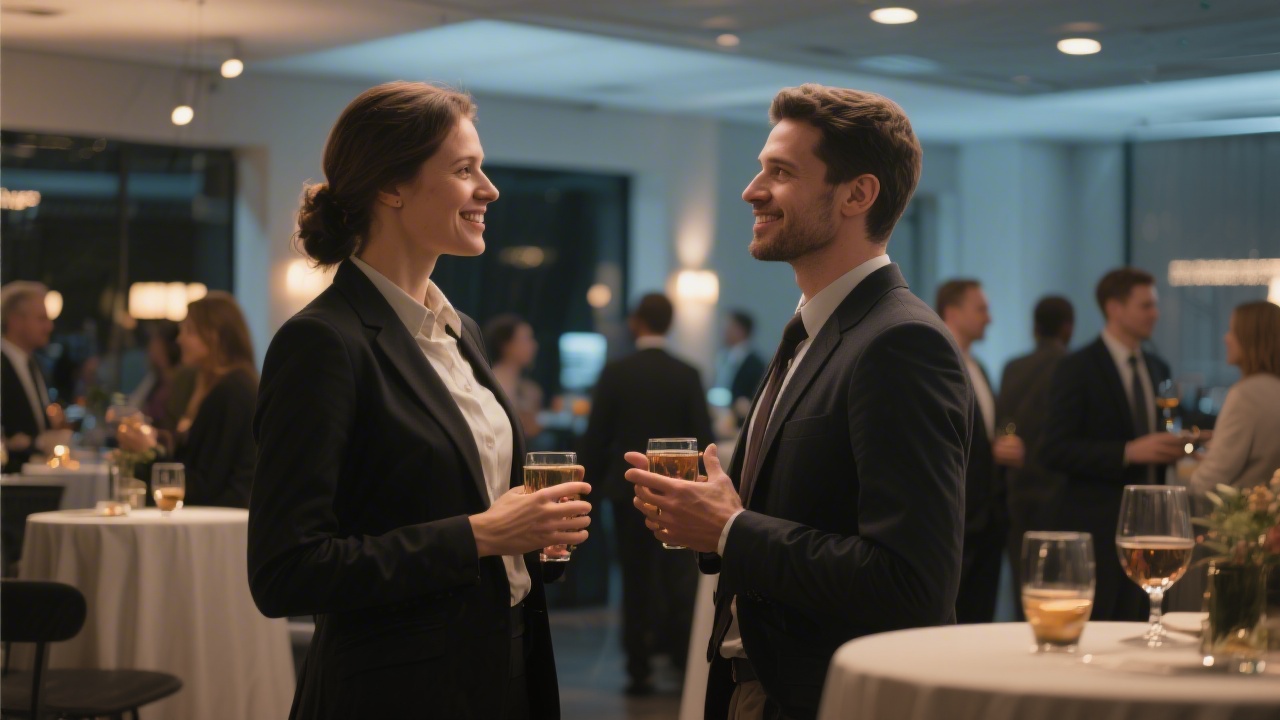 Professional networking event with socially energized participants