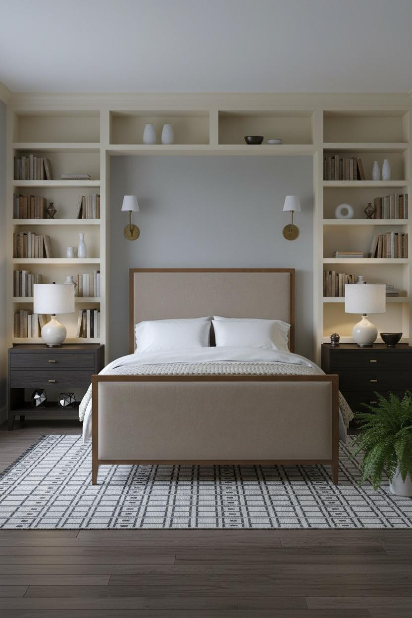New Classic Bedroom Built In Shelves Luxury
