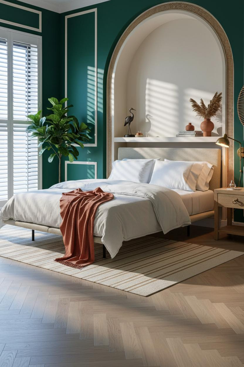 Palm Beach Bedroom Arched Niche Coastal