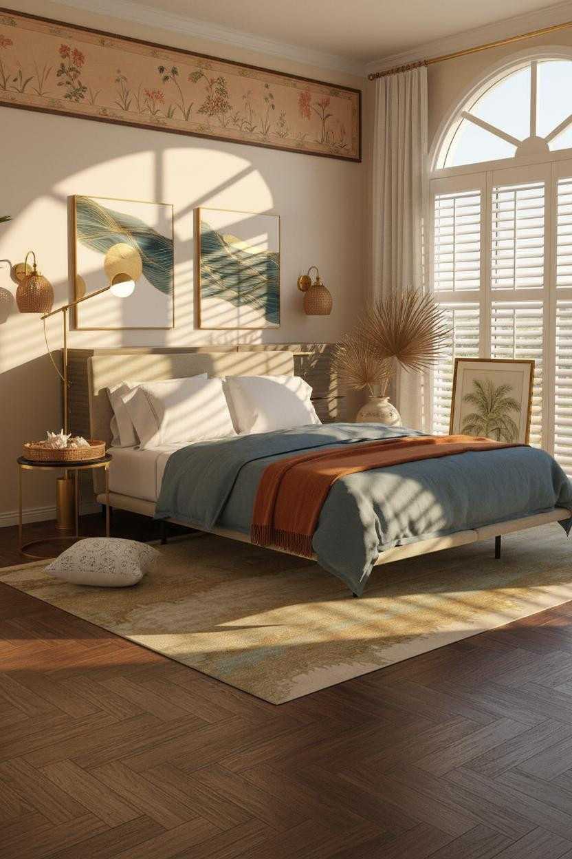 Palm Beach Bedroom Chinoiserie Shutters