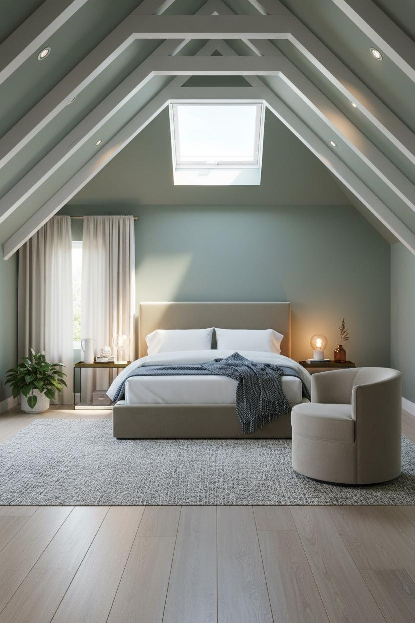Parents Bedroom Attic Skylight Modern