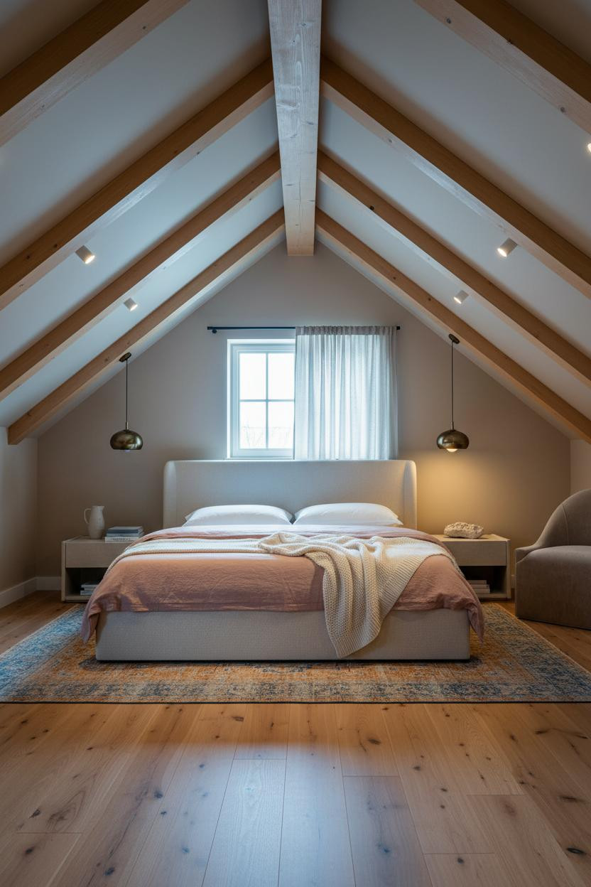 Parents Bedroom Attic Exposed Beams