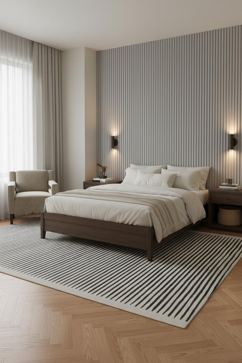 Parents Bedroom Fluted Accent Wall