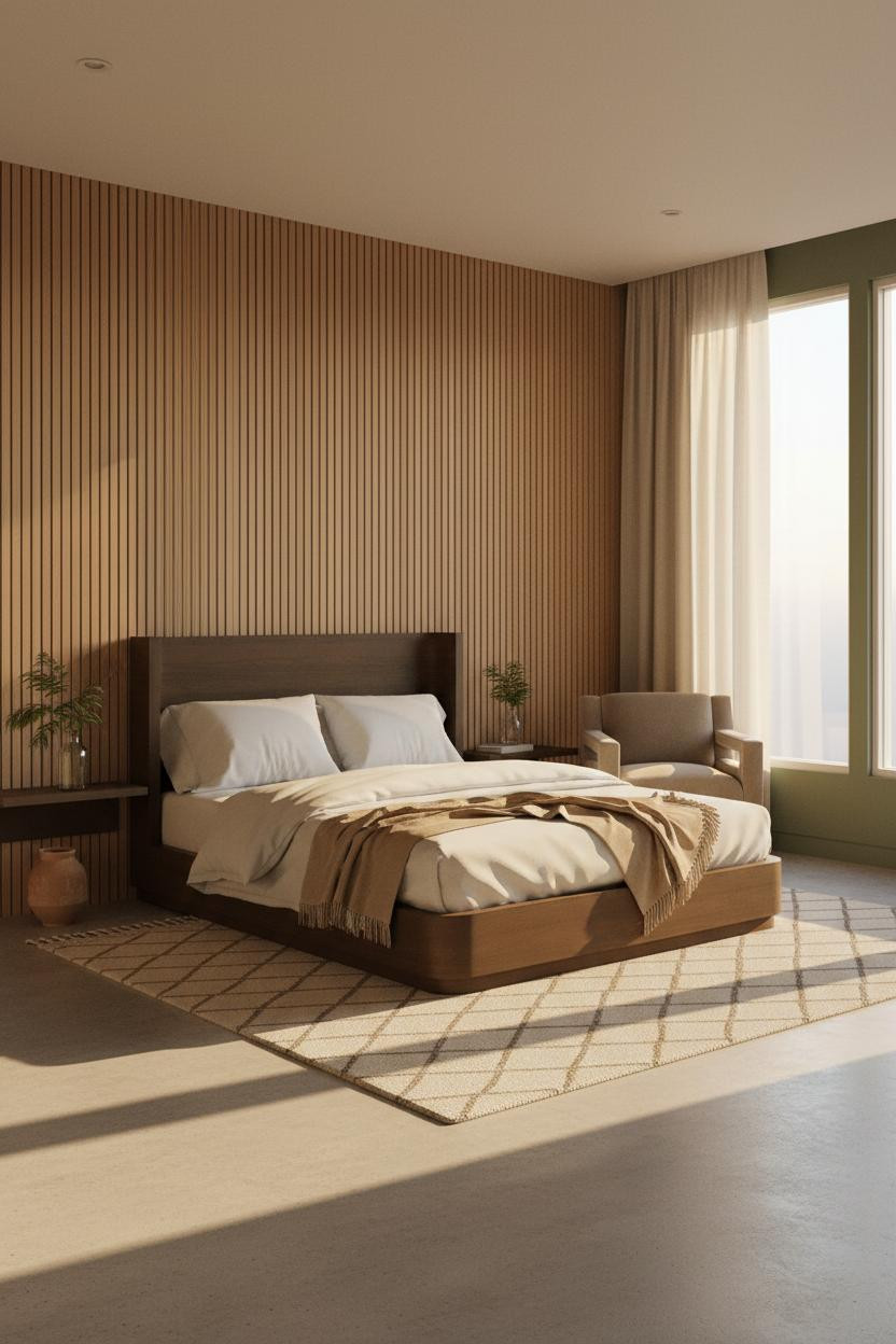 Parents Bedroom Wood Accent Wall