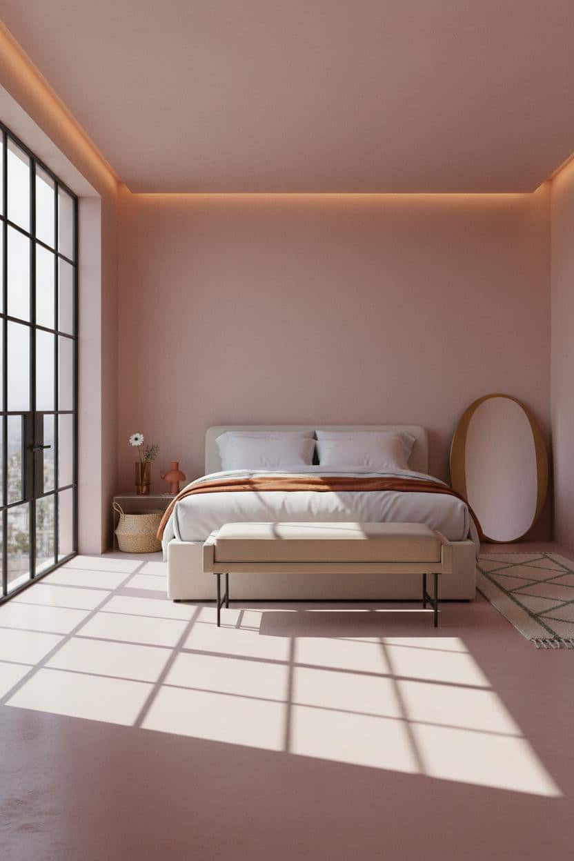 Pink Luxury Bedroom Modern Art Deco Crittall Window