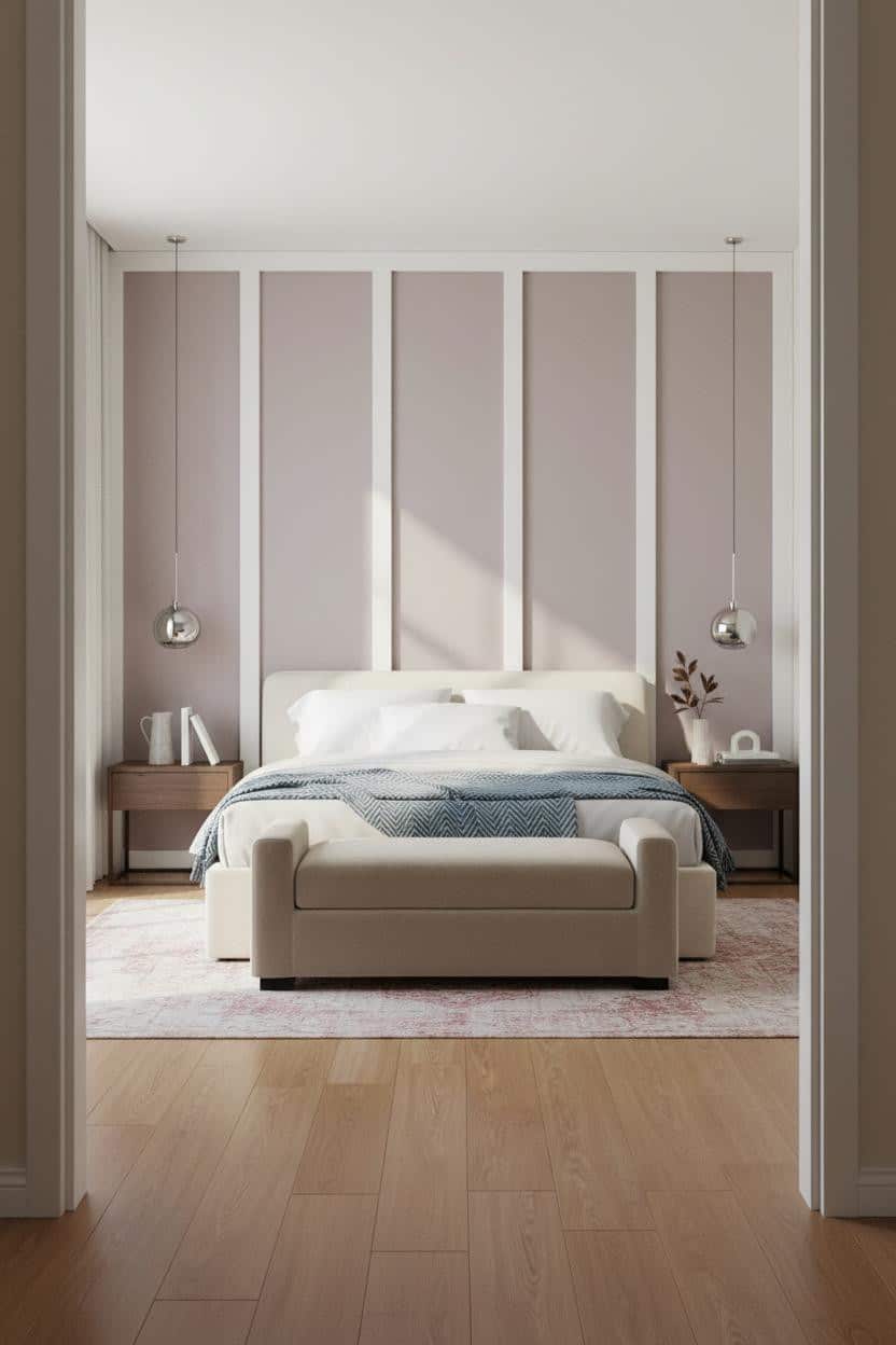 Pink Luxury Bedroom Modern Blush Board and Batten Wall
