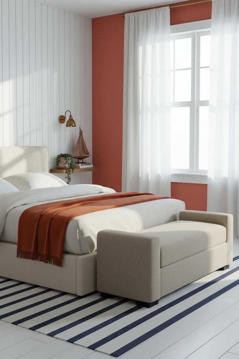 Preppy Coastal Bedroom Shiplap Nautical