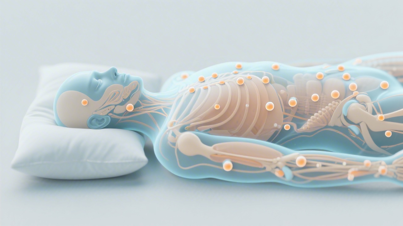 Pressure point map showing bony prominence contact zones during sleep