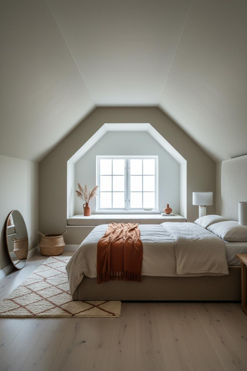 Primary Bedroom Attic Japandi Cozy