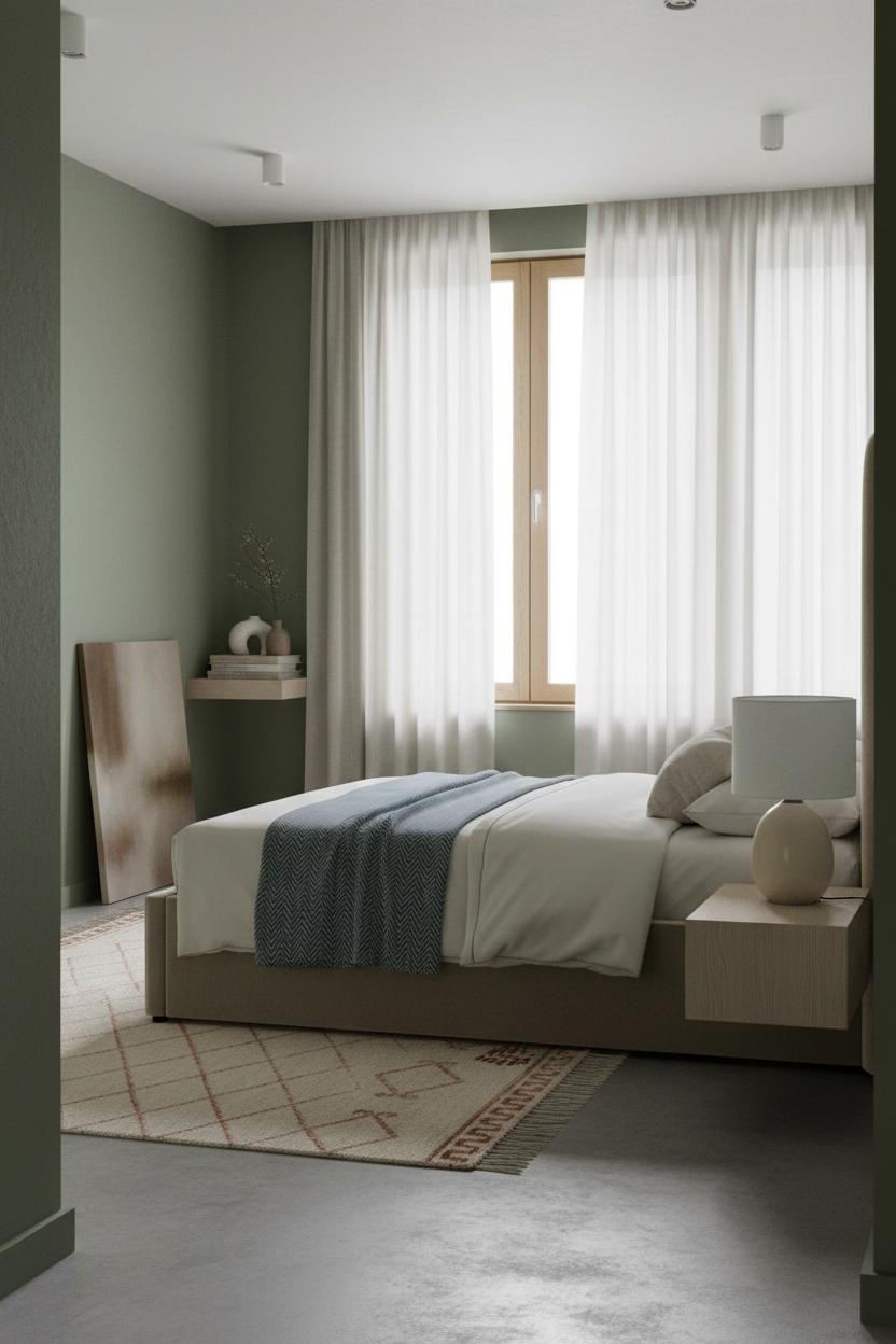 Primary Bedroom Attic Ideas Moss Green