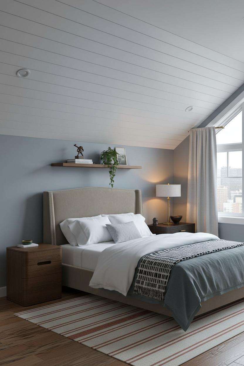 Primary Bedroom Attic Pitched Ceiling