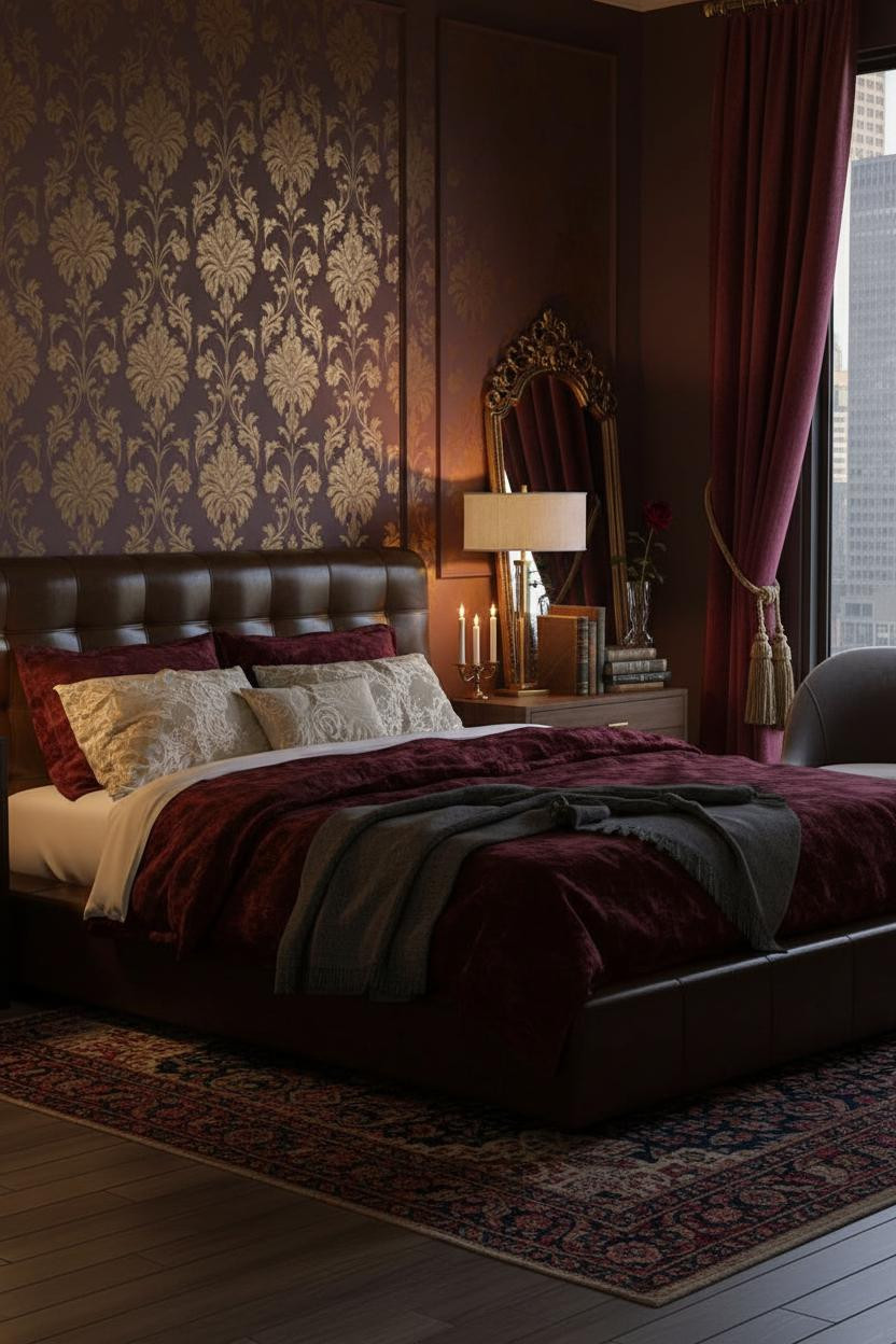 Romantic Goth Bedroom Victorian Plum Velvet