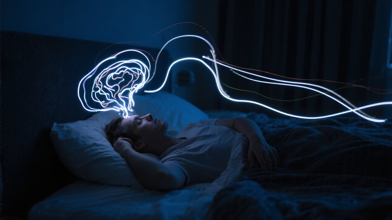 Person with ADHD awake at night with racing thoughts and disrupted sleep