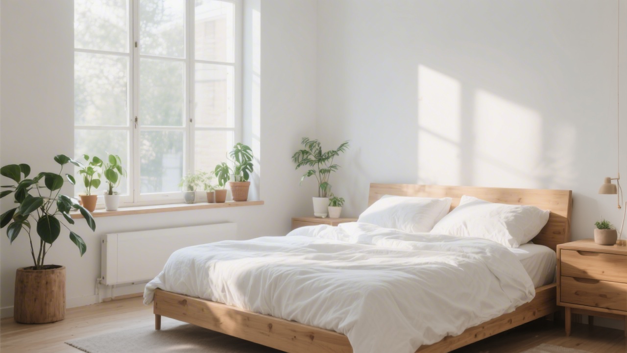 Serene minimalist bedroom representing sleep as a longevity practice and healthy habit building