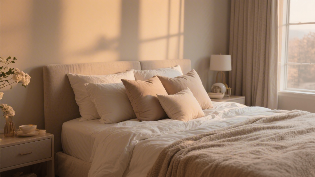 Bedroom with pregnancy pillow support setup for third trimester sleep