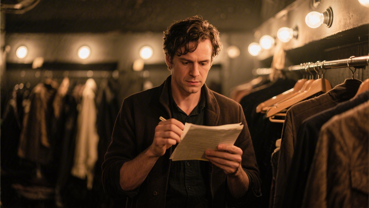 Actor backstage reviewing lines — sleep consolidates memory and emotional availability