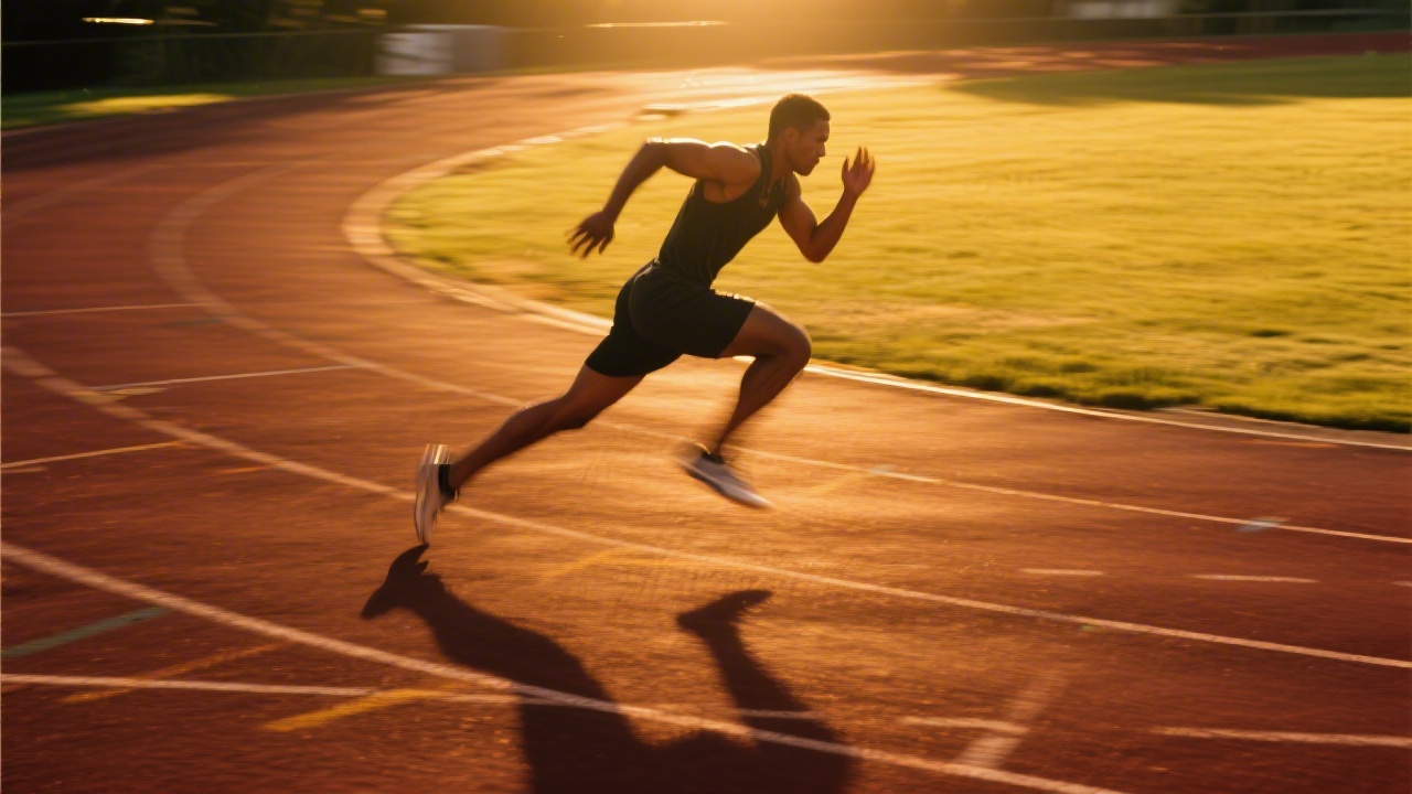HIIT athlete sprinting, representing sleep recovery needs for high-intensity training