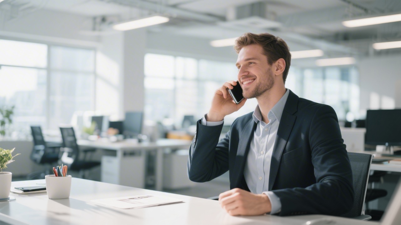 Well-rested salesperson performing at peak in a professional environment