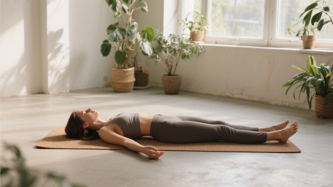 Yoga practitioner in yin pose for sleep recovery
