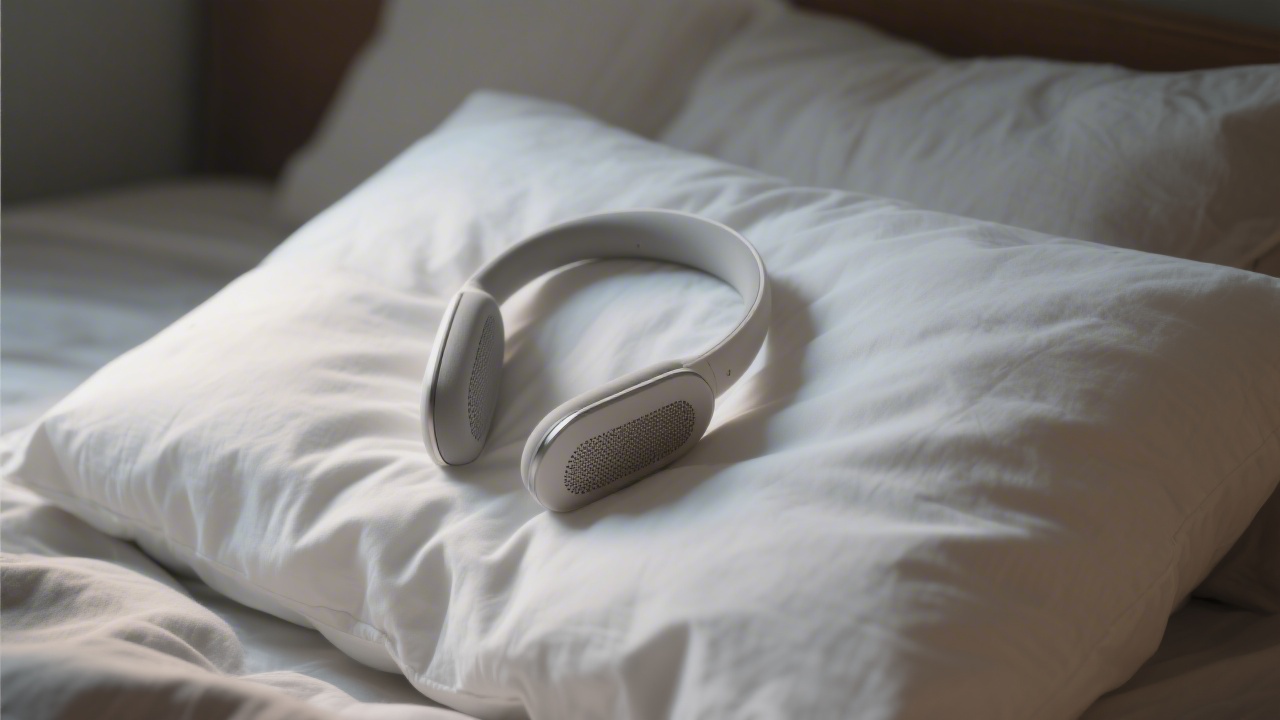 Sleep headphones headband for side sleepers on pillow
