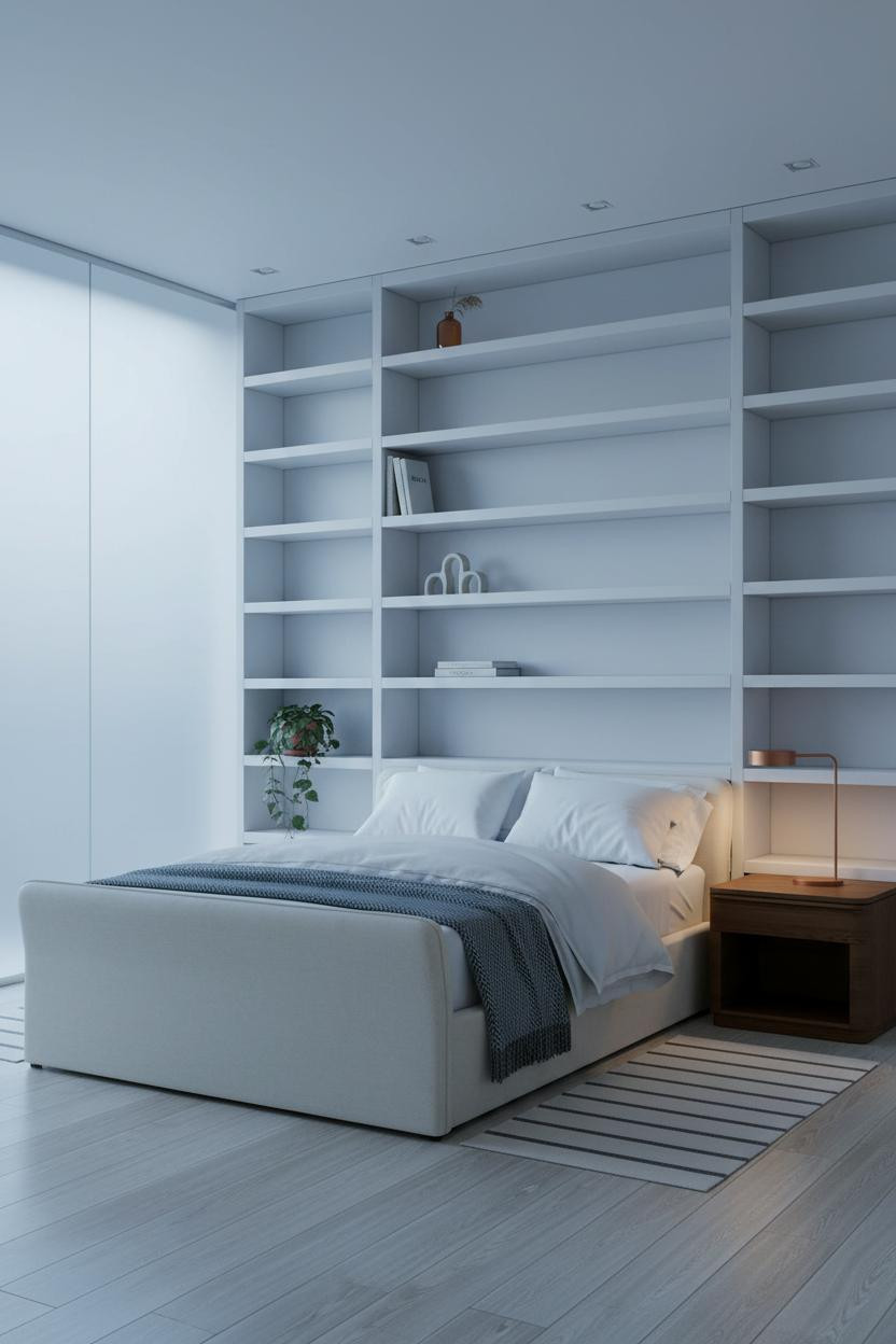 Small Guest Bedroom Built In Shelves