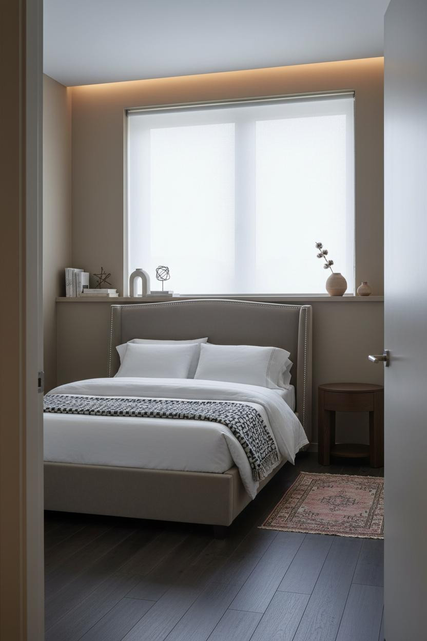 Small Guest Bedroom Floating Shelf Daybed