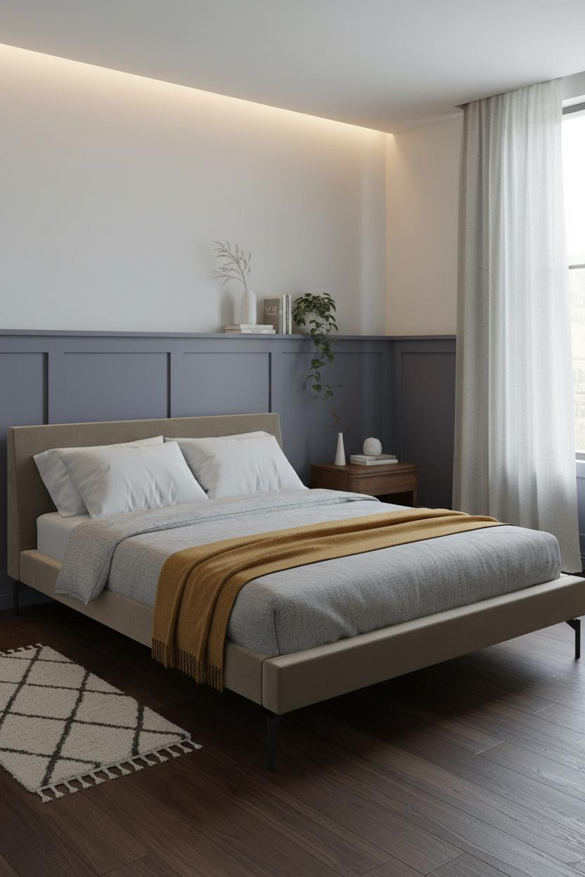 Small Guest Bedroom Indigo Wainscoting Daybed