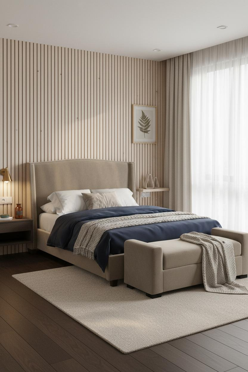 Small Guest Room Day Bed Japandi Design