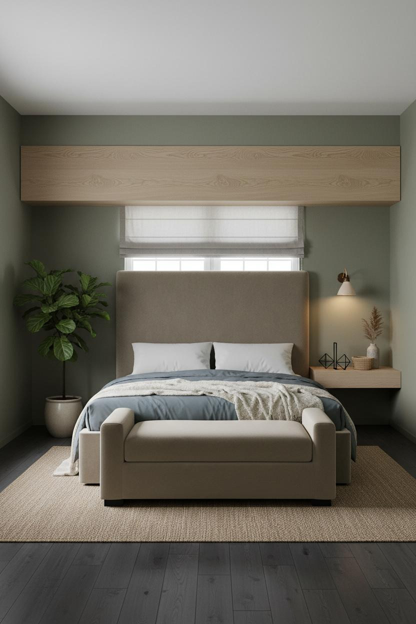 Small Guest Room Day Bed Olive Botanical