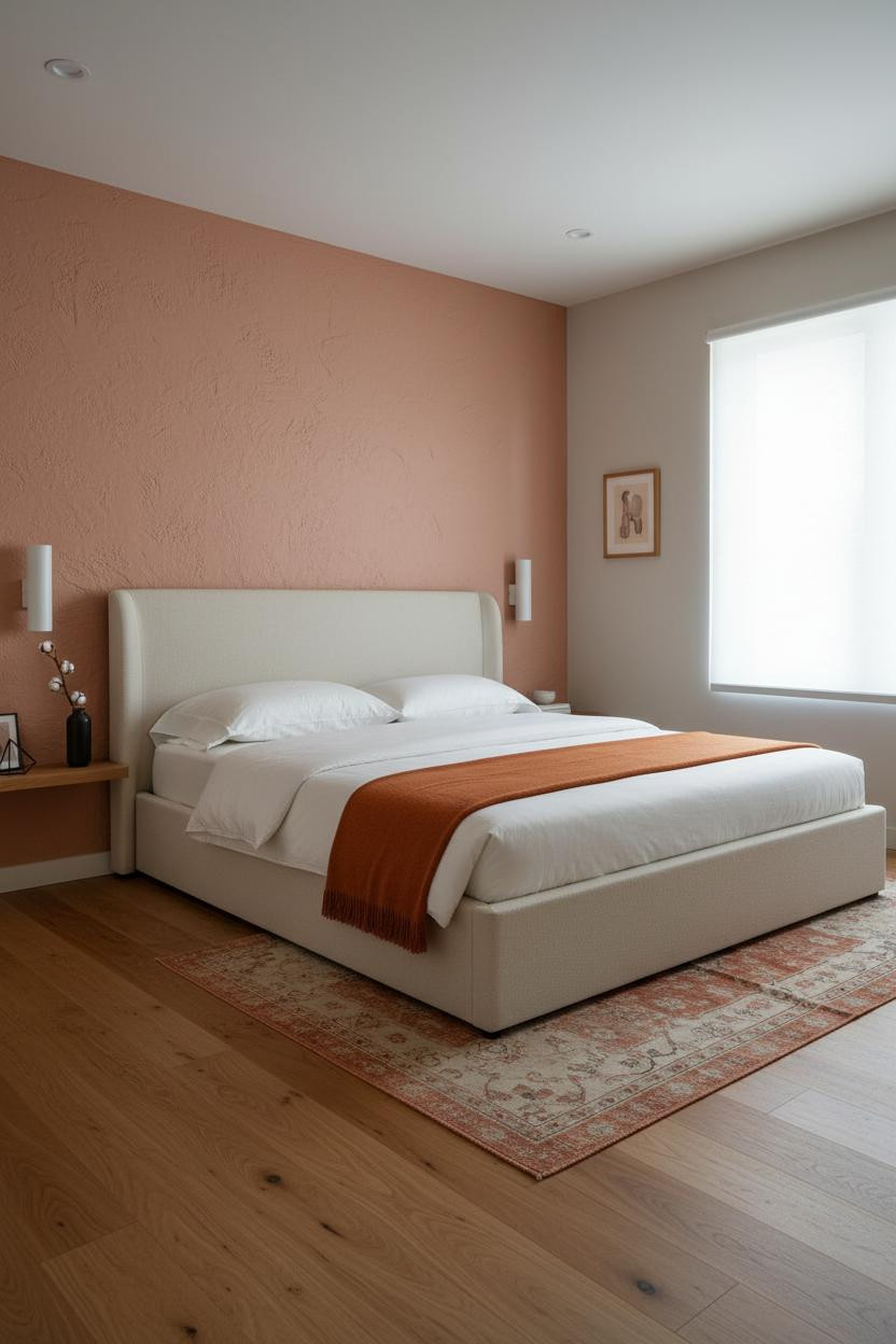 Small Guest Room Day Bed Terracotta Accent