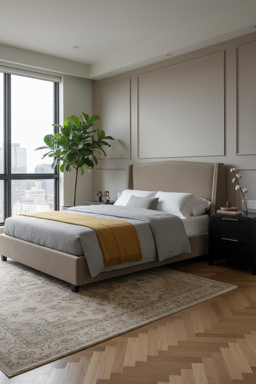 Small Studio Apartment Bedroom Wainscoting