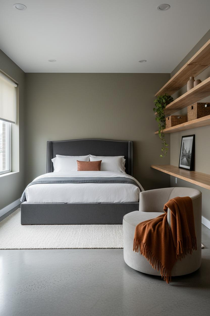 Small Studio Apartment Ideas Shelving Workspace