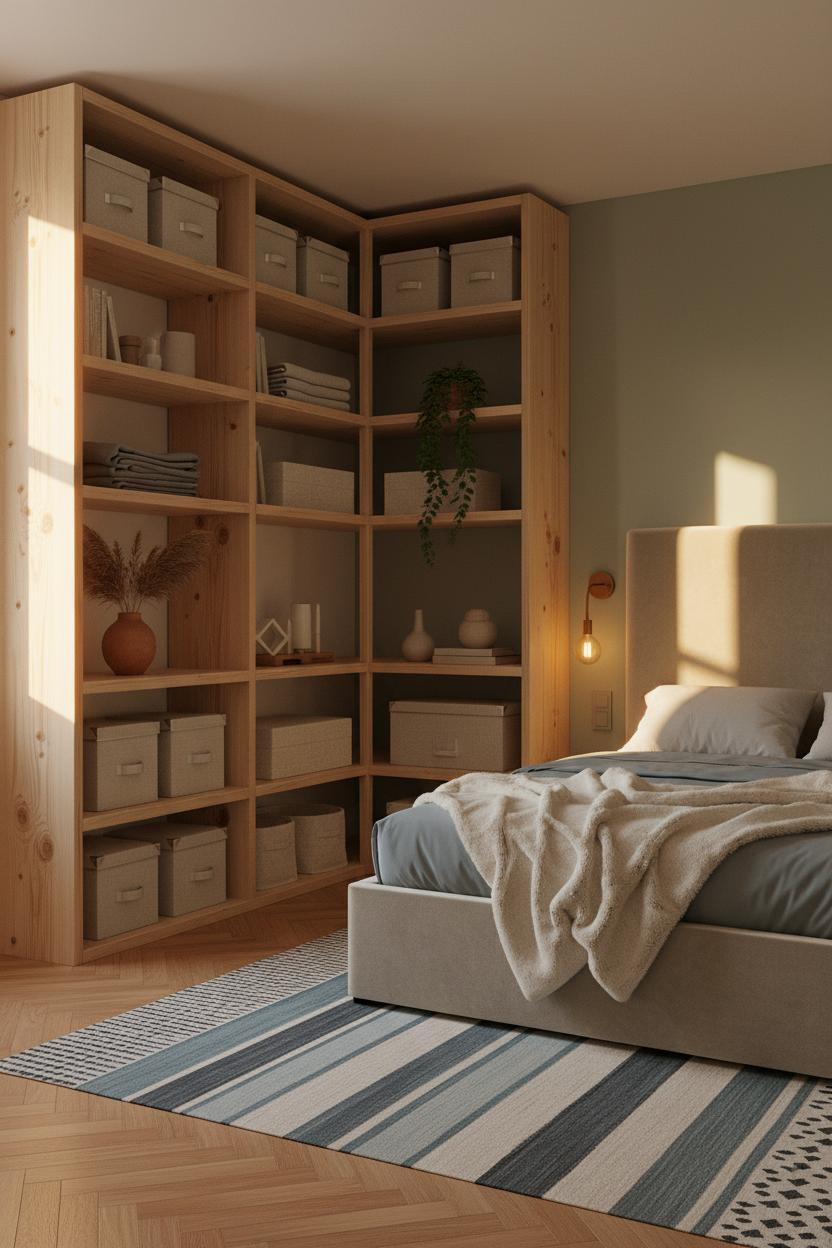 Studio Apartment 500 Sq Ft Vertical Shelving