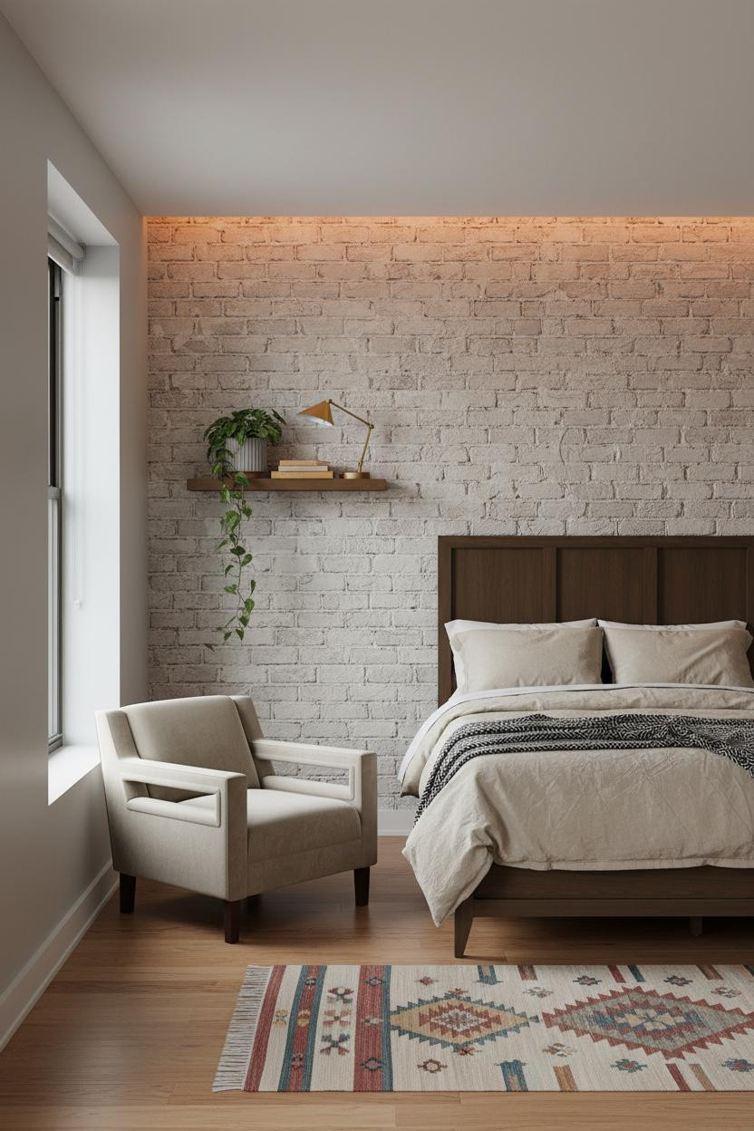 Studio Apartment Ideas Warm Brick