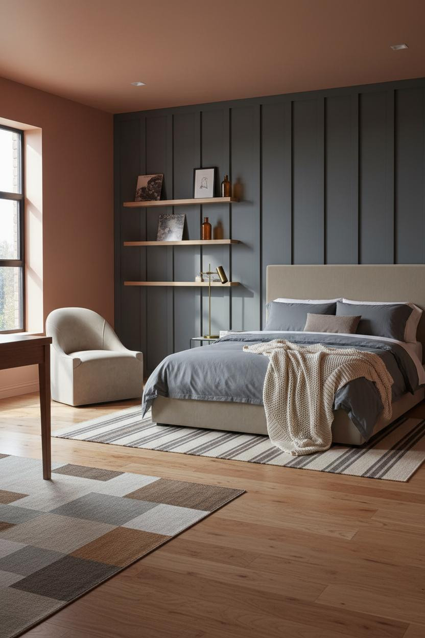 Studio Apartment Layout Board Batten Accent Wall