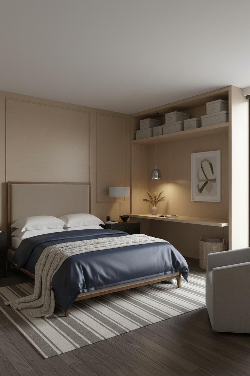 Studio Apartment Layout Desk Alcove Bed
