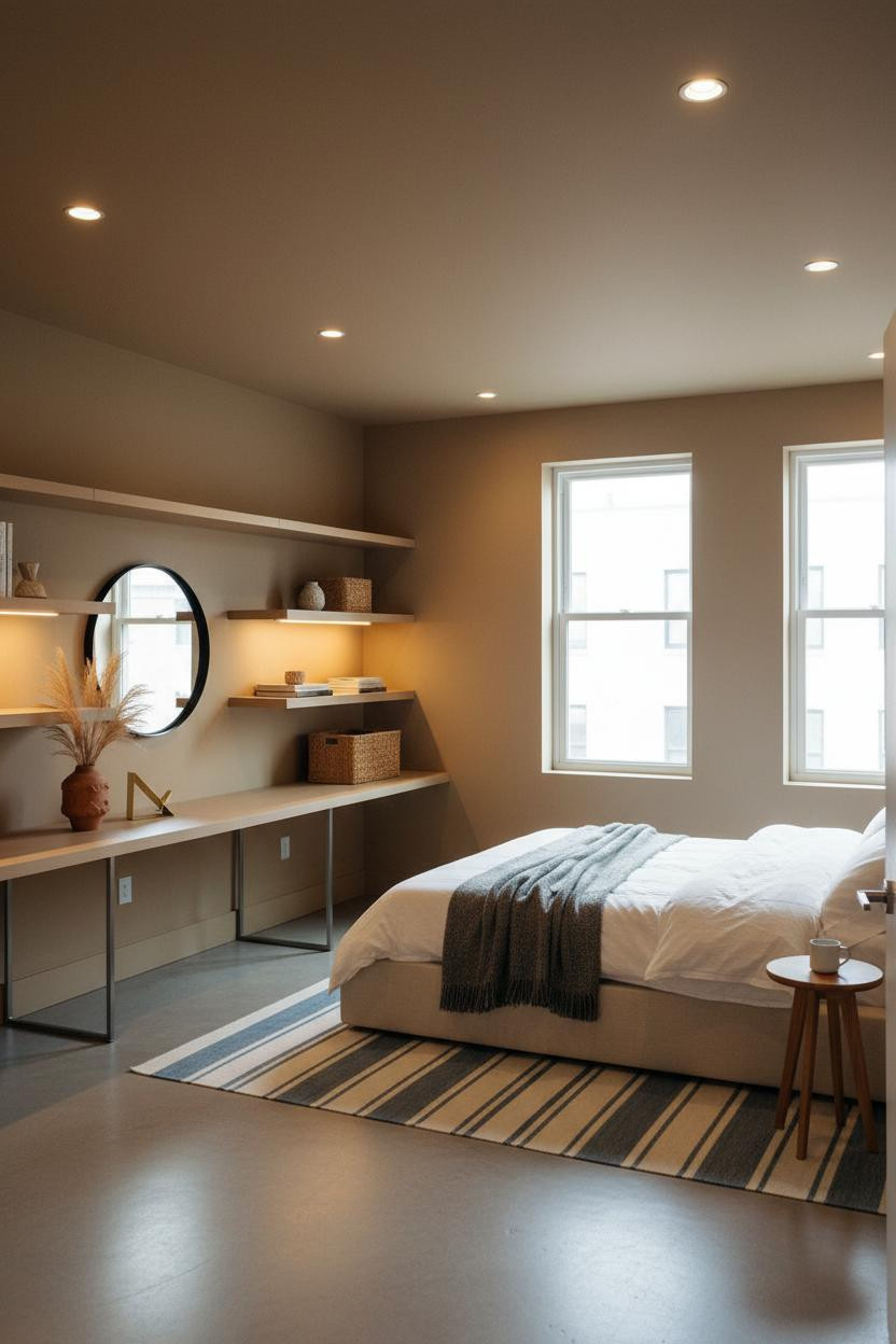 Studio Apartment Layout Floating Desk