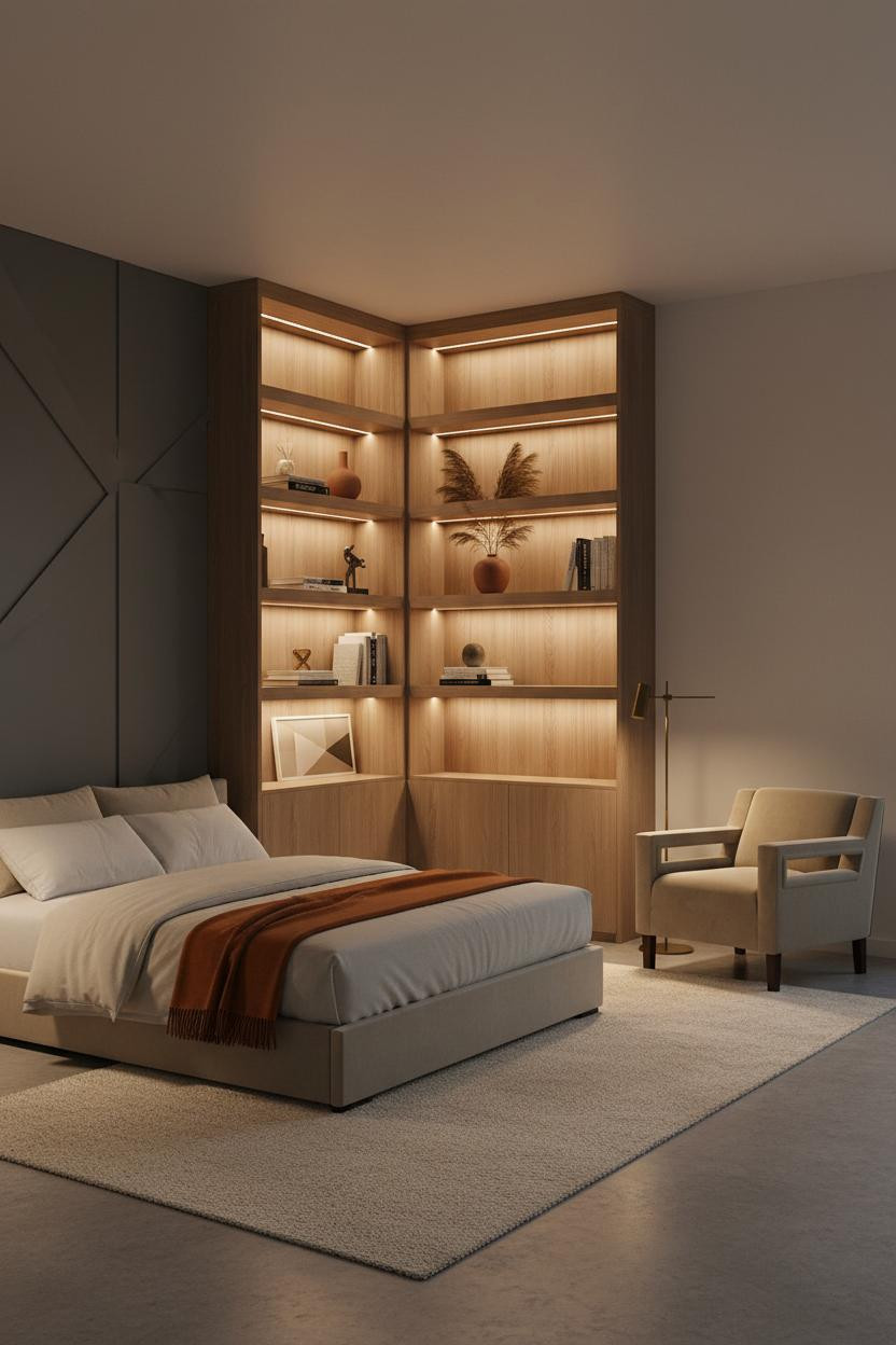 Studio Apartment Layout Shelving Design