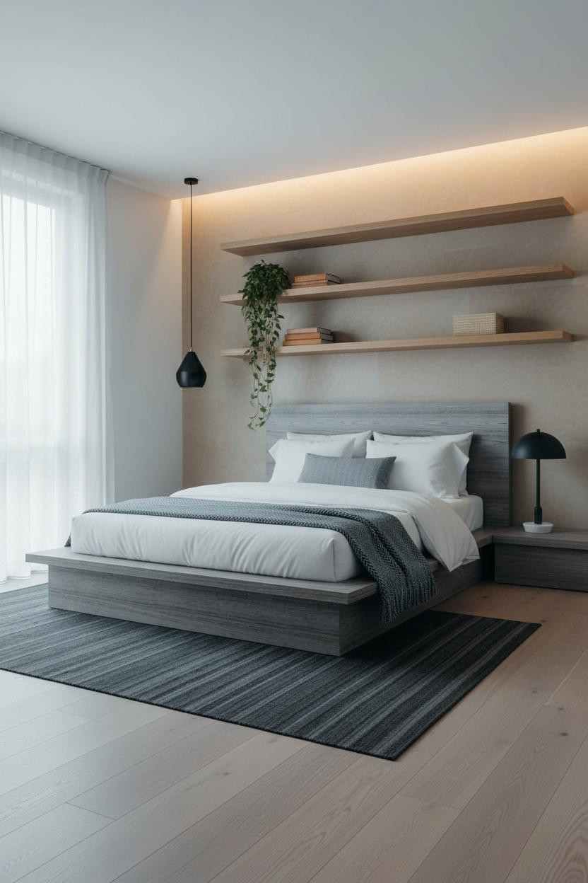 Studio Apartment Men Floating Shelves