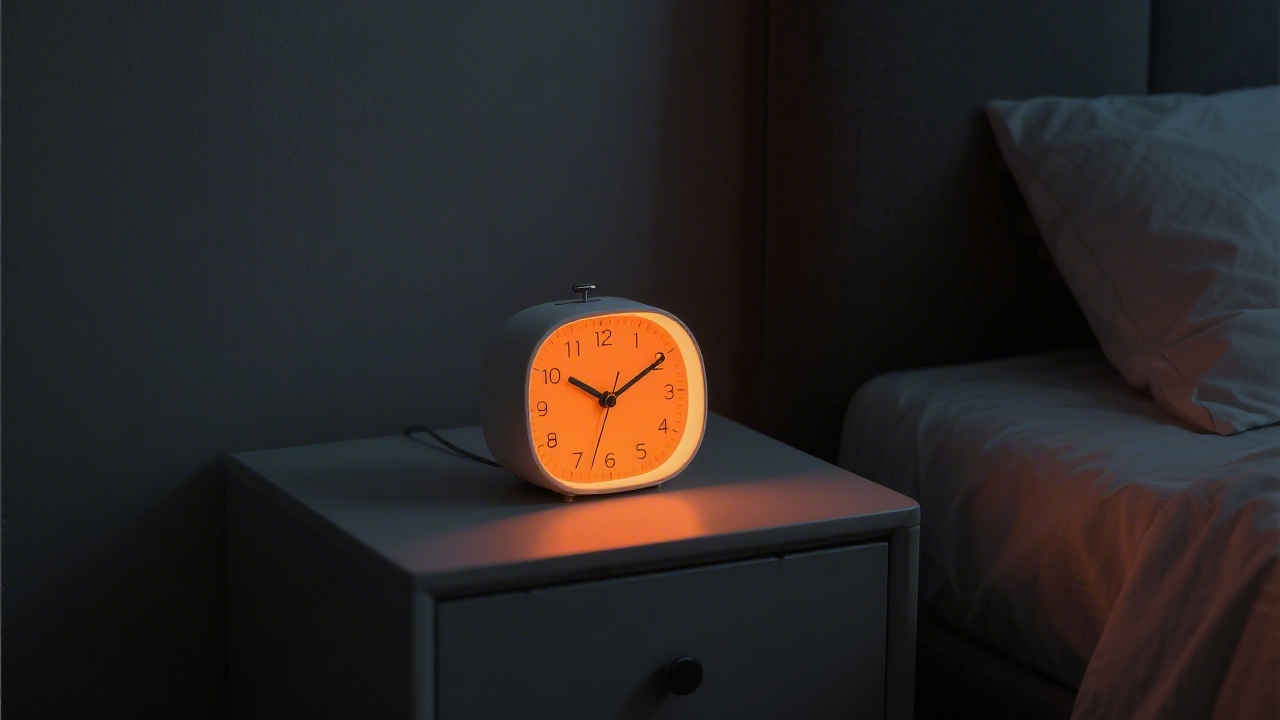 Best sunrise alarm clock glowing warm light on bedside table