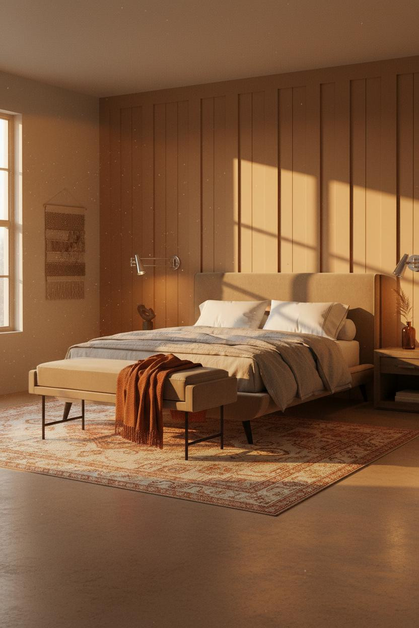 Taupe Grey Bedroom Board and Batten