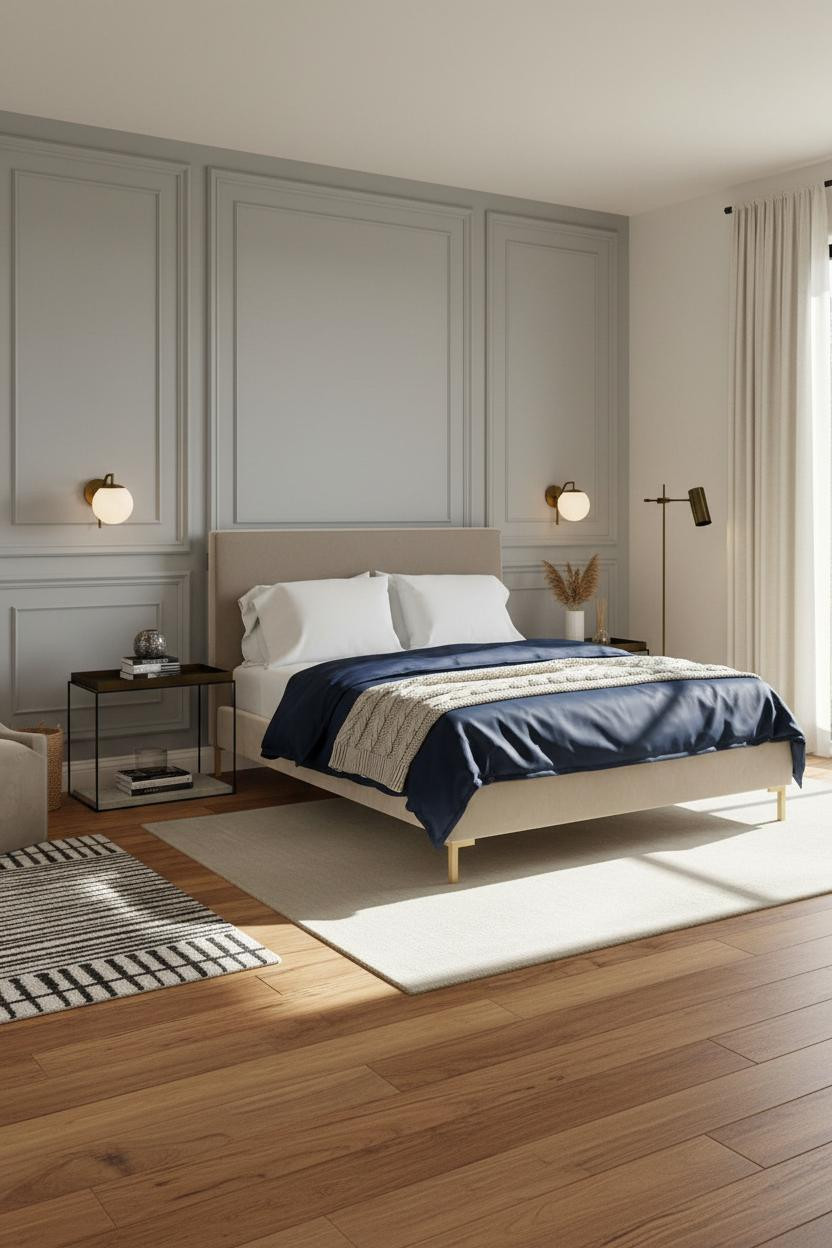 Taupe Grey Bedroom Dove Grey Paneling