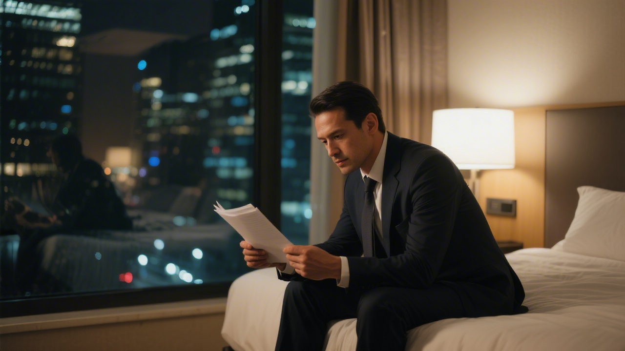 Business traveler staying sharp and focused after time zone change