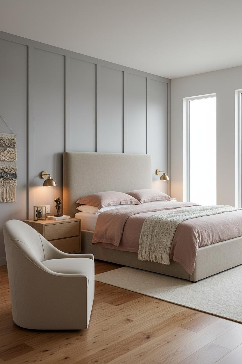 Timeless Bedroom Japandi Accent Wall