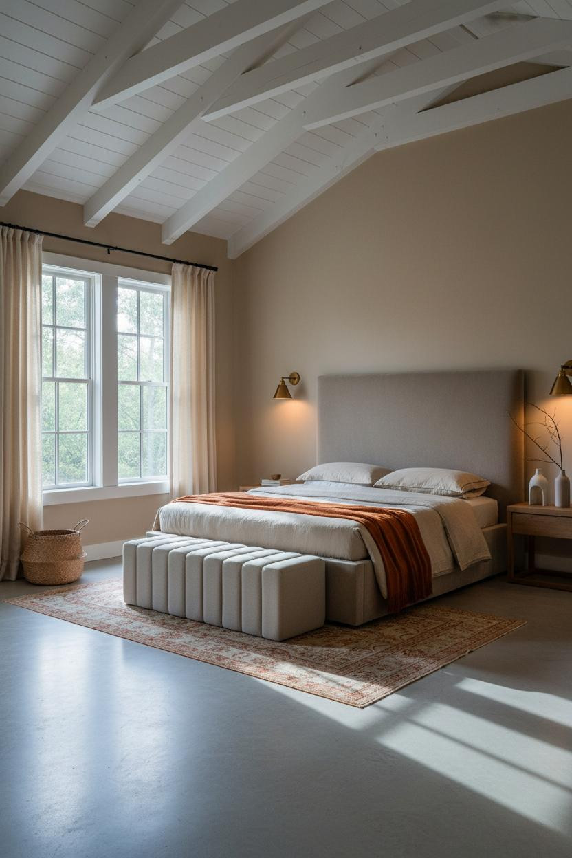 Vaulted Ceiling Bedroom Master Suite Farmhouse