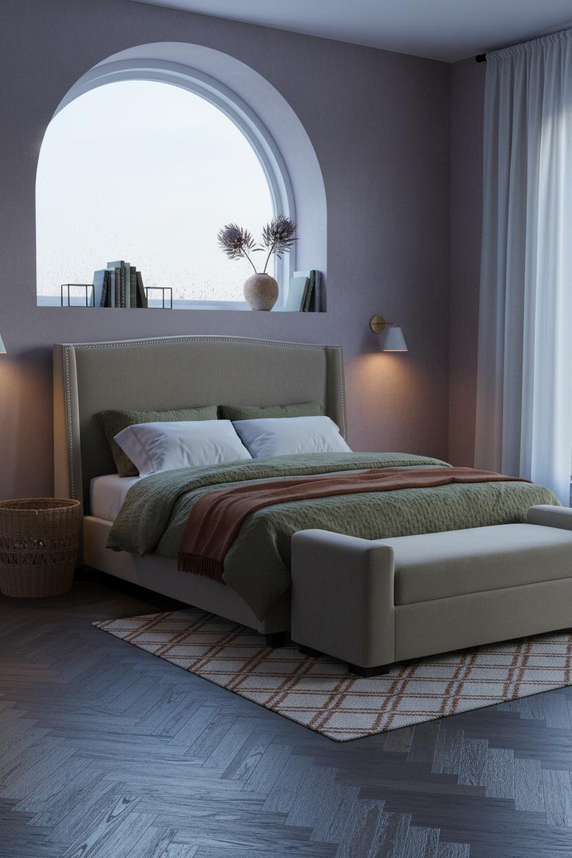 Vintage Boho Bedroom Arched Window