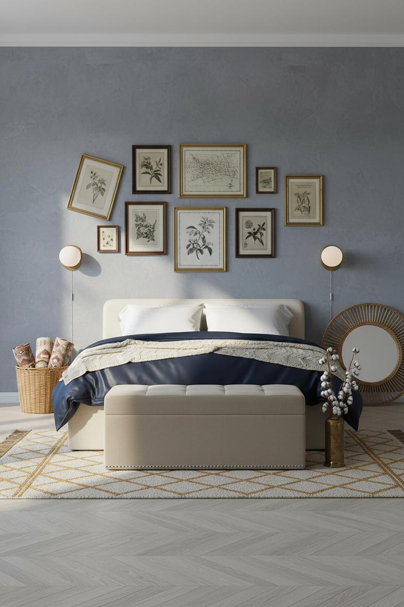 Vintage Boho Bedroom Gallery Wall
