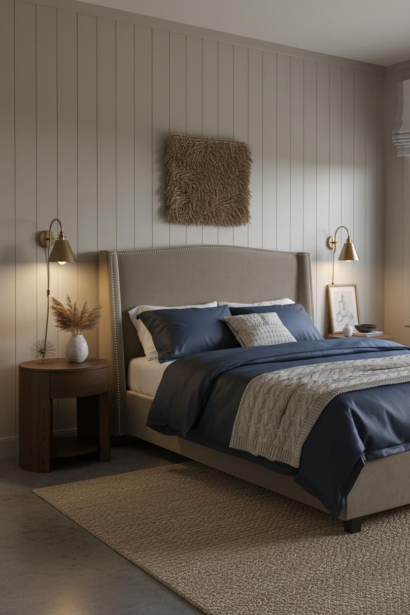 Warm Grey Bedroom Greige Shiplap Farmhouse