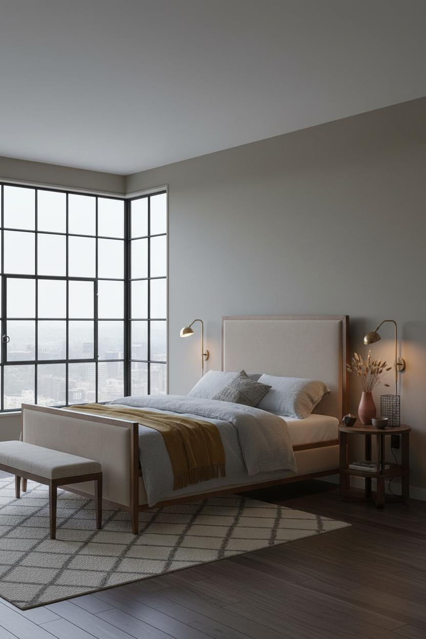 Warm Grey Bedroom Greige Walls Neutral